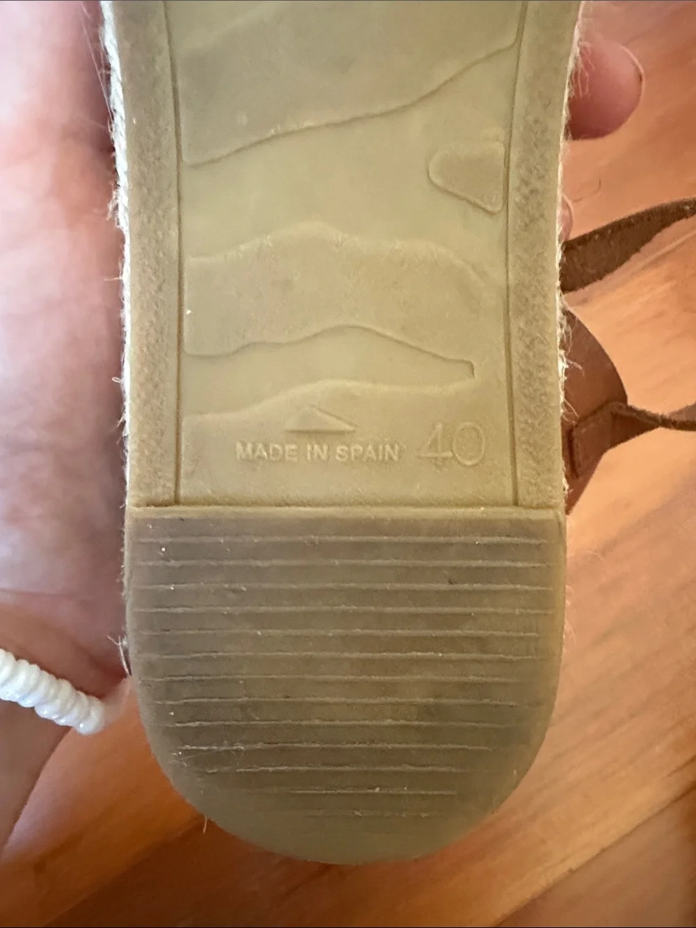 Paseart Taupe leather espadrilles with braided rope flatform Size 40